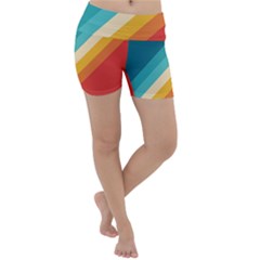 Classic Retro Stripes Lightweight Velour Yoga Shorts by AlphaOmega