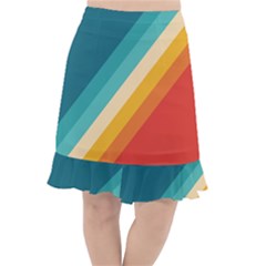 Classic Retro Stripes Fishtail Chiffon Skirt by AlphaOmega