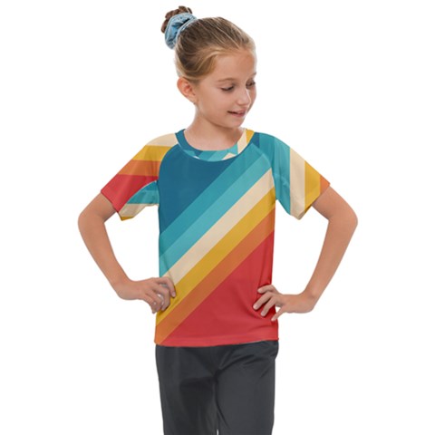 Classic Retro Stripes Kids  Mesh Piece Tee by AlphaOmega