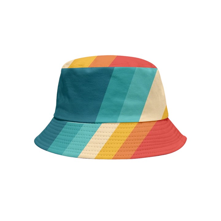 Classic Retro Stripes Inside Out Bucket Hat (Kids)