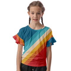 Classic Retro Stripes Kids  Cut Out Flutter Sleeves by AlphaOmega