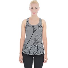 Grey Colors Flowers And Branches Illustration Print Piece Up Tank Top by dflcprintsclothing