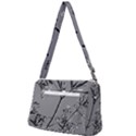 Grey Colors Flowers And Branches Illustration Print Front Pocket Crossbody Bag View2