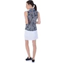 Grey Colors Flowers And Branches Illustration Print Women s Sleeveless Polo Tee View2