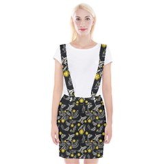 Folk Flowers Art Pattern Floral Abstract Surface Design  Seamless Pattern Braces Suspender Skirt by Eskimos