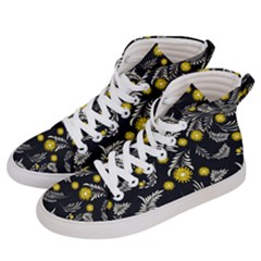 Folk Flowers Art Pattern Floral Abstract Surface Design  Seamless Pattern Men s Hi-top Skate Sneakers by Eskimos