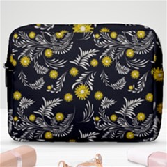 Folk Flowers Art Pattern Floral Abstract Surface Design  Seamless Pattern Make Up Pouch (large) by Eskimos