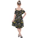 Folk flowers art pattern Floral abstract surface design  Seamless pattern Kids  Cut Out Shoulders Chiffon Dress View2