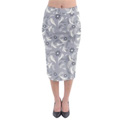 Folk Flowers Art Pattern Floral Abstract Surface Design  Seamless Pattern Midi Pencil Skirt by Eskimos