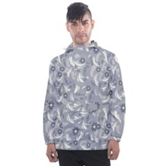 Folk Flowers Art Pattern Floral Abstract Surface Design  Seamless Pattern Men s Front Pocket Pullover Windbreaker by Eskimos