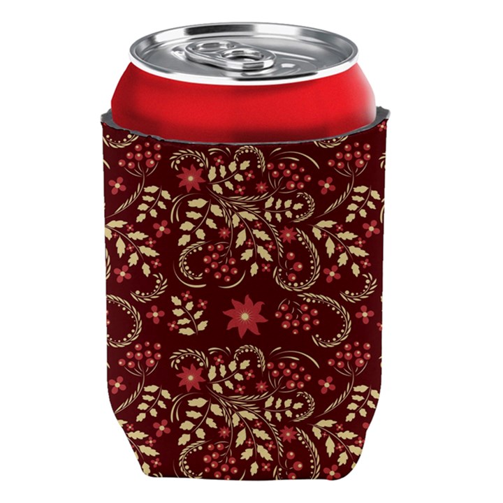 Folk flowers art pattern Floral abstract surface design  Seamless pattern Can Holder