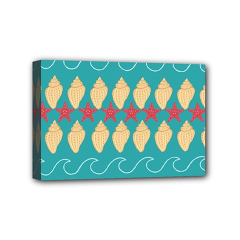 Starfish And Seashells  Sea Mini Canvas 6  X 4  (stretched) by SychEva