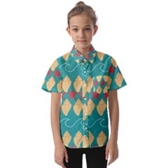 Starfish And Seashells  Sea Kids  Short Sleeve Shirt by SychEva