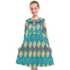 Starfish And Seashells  Sea Kids  Midi Sailor Dress by SychEva