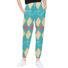 Starfish And Seashells  Sea Tapered Pants by SychEva