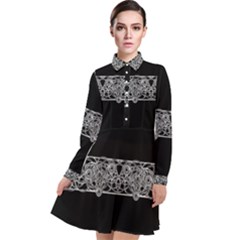 Derivation And Variations 4 Long Sleeve Chiffon Shirt Dress by dflcprintsclothing