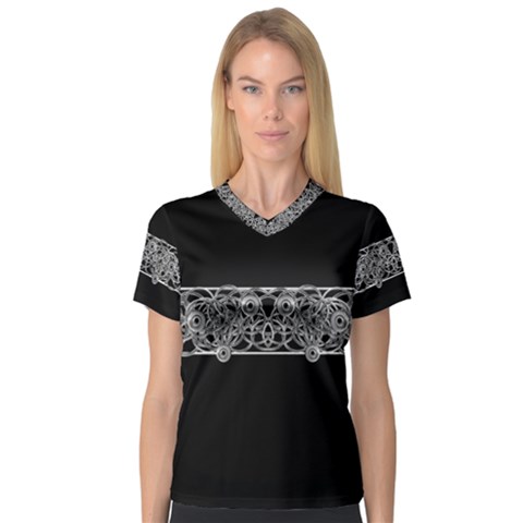 Derivation And Variations 4 V-neck Sport Mesh Tee by dflcprintsclothing