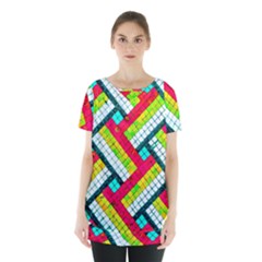 Pop Art Mosaic Skirt Hem Sports Top by essentialimage365