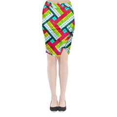 Pop Art Mosaic Midi Wrap Pencil Skirt by essentialimage365