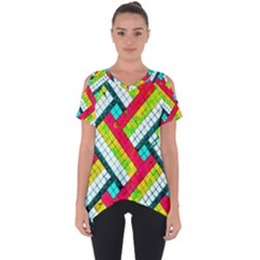 Pop Art Mosaic Cut Out Side Drop Tee by essentialimage365