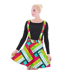 Pop Art Mosaic Suspender Skater Skirt by essentialimage365