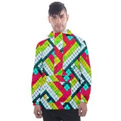 Pop Art Mosaic Men s Front Pocket Pullover Windbreaker by essentialimage365