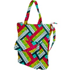 Pop Art Mosaic Shoulder Tote Bag by essentialimage365