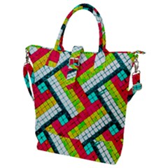 Pop Art Mosaic Buckle Top Tote Bag by essentialimage365