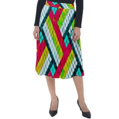 Pop Art Mosaic Classic Velour Midi Skirt  by essentialimage365