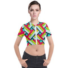 Pop Art Mosaic Short Sleeve Cropped Jacket by essentialimage365