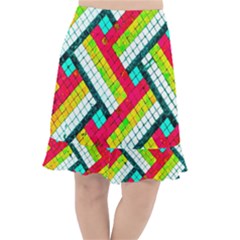 Pop Art Mosaic Fishtail Chiffon Skirt by essentialimage365