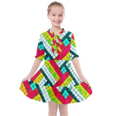 Pop Art Mosaic Kids  All Frills Chiffon Dress by essentialimage365