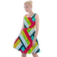 Pop Art Mosaic Knee Length Skater Dress by essentialimage365