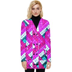 Pop Art Mosaic Button Up Hooded Coat  by essentialimage365