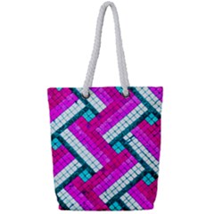 Pop Art Mosaic Full Print Rope Handle Tote (small) by essentialimage365