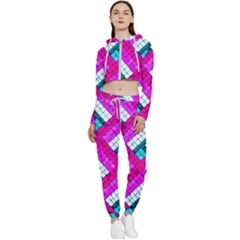 Pop Art Mosaic Cropped Zip Up Lounge Set by essentialimage365