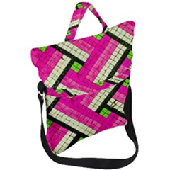 Pop Art Mosaic Fold Over Handle Tote Bag by essentialimage365