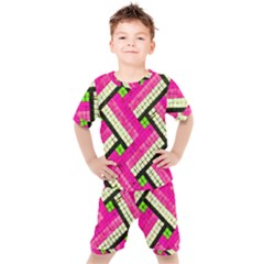 Pop Art Mosaic Kids  Tee And Shorts Set by essentialimage365