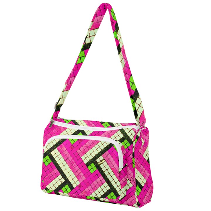 Pop Art Mosaic Front Pocket Crossbody Bag