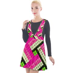 Pop Art Mosaic Plunge Pinafore Velour Dress by essentialimage365