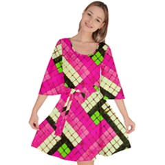 Pop Art Mosaic Velour Kimono Dress by essentialimage365