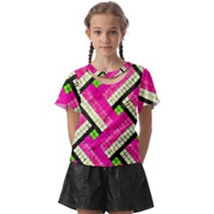 Pop Art Mosaic Kids  Front Cut Tee by essentialimage365