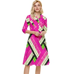 Pop Art Mosaic Classy Knee Length Dress by essentialimage365