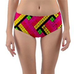 Pop Art Mosaic Reversible Mid-waist Bikini Bottoms by essentialimage365