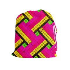 Pop Art Mosaic Drawstring Pouch (xl) by essentialimage365