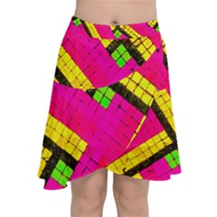 Pop Art Mosaic Chiffon Wrap Front Skirt by essentialimage365