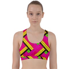 Pop Art Mosaic Back Weave Sports Bra by essentialimage365