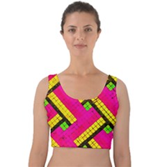 Pop Art Mosaic Velvet Crop Top by essentialimage365