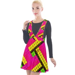 Pop Art Mosaic Plunge Pinafore Velour Dress by essentialimage365