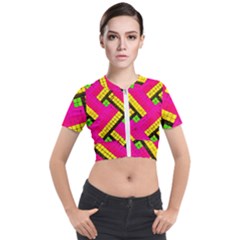 Pop Art Mosaic Short Sleeve Cropped Jacket by essentialimage365